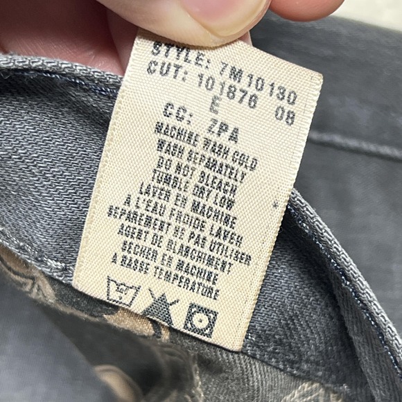 Lucky Brand Vintage Straight Jeans Mens 40x32 Gray Charcoal Made In USA Y2K - Picture 5 of 11